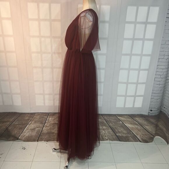 Revelry Thea tulle bridesmaid dress in Cabernet size 16 - Picture 10 of 15